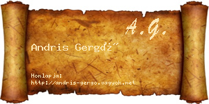 Andris Gergő névjegykártya